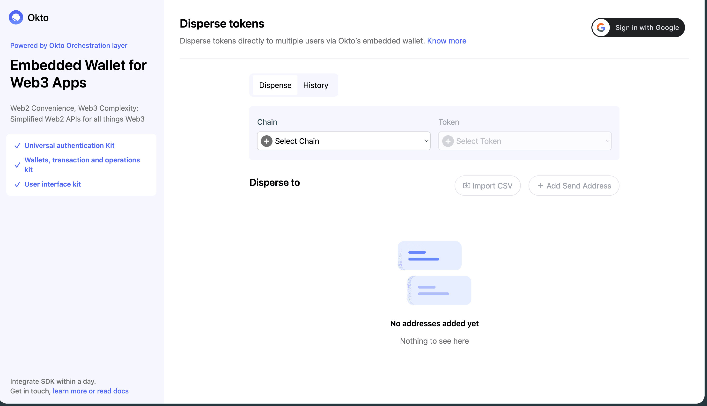 Okto Token Disbursal